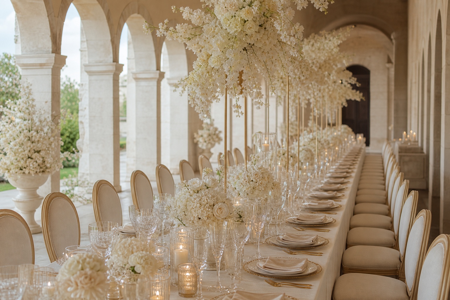 Pearl Tablescape event design concept with no people